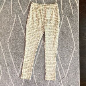 Juicy Couture Gold and White Glitter Sparkle Leggings Size 8/10